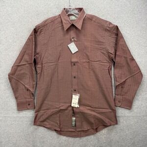 Stafford Executive Dress Shirt Mens 15.5 33 Red Herringbone Dobby Weave NEW